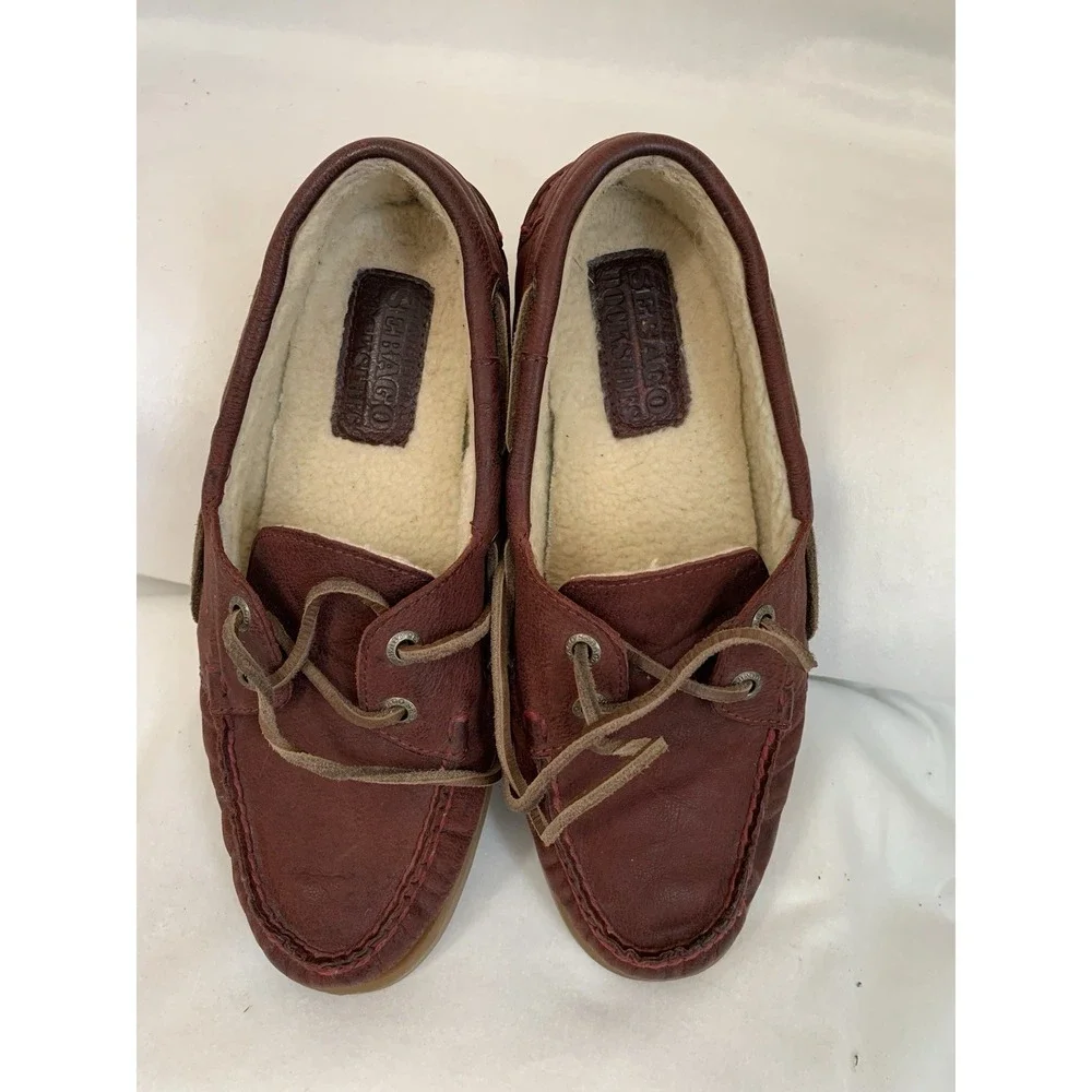 SEBAGO Docksides-Suede Sherpa Lined Shoes  Women's US 6.5 Rustic Chili‎ Red)